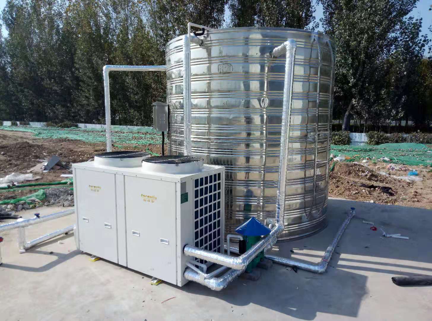 本公司簽約中國建筑**工程局熱水系統，安裝完畢！